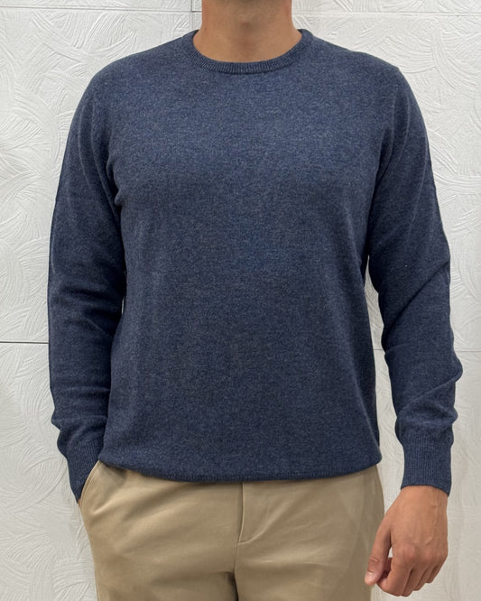 MAGLIA GIROCOLLO " UGF 4083" BLU MELANGE