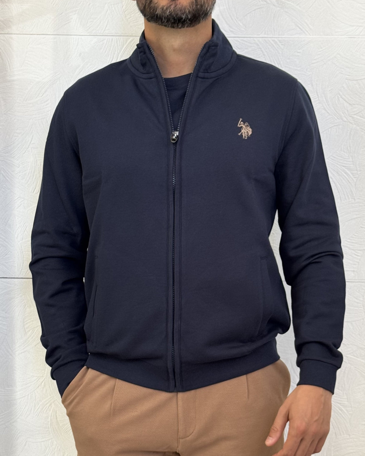 FELPA ZIP " ERIC 187018" BLU