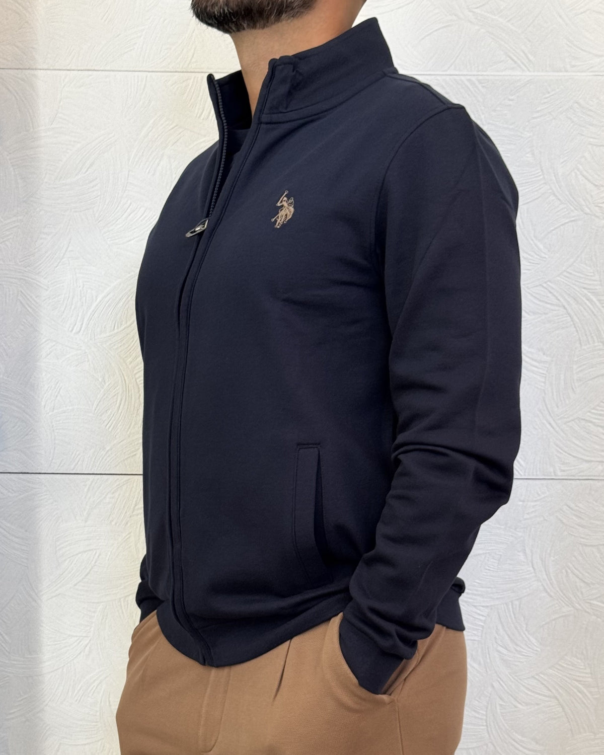 FELPA ZIP " ERIC 187018" BLU