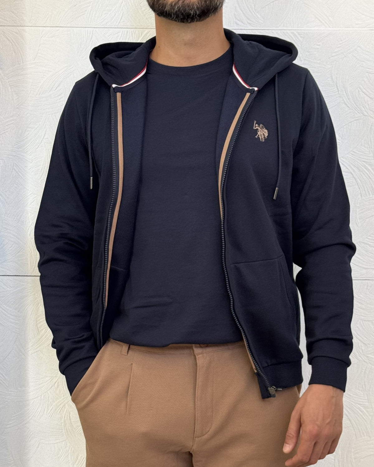 FELPA CAPPUCCIO " NICO 162011" NAVY