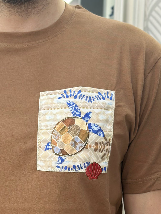T-SHIRT TURTLE UGP 4365 TABACCO