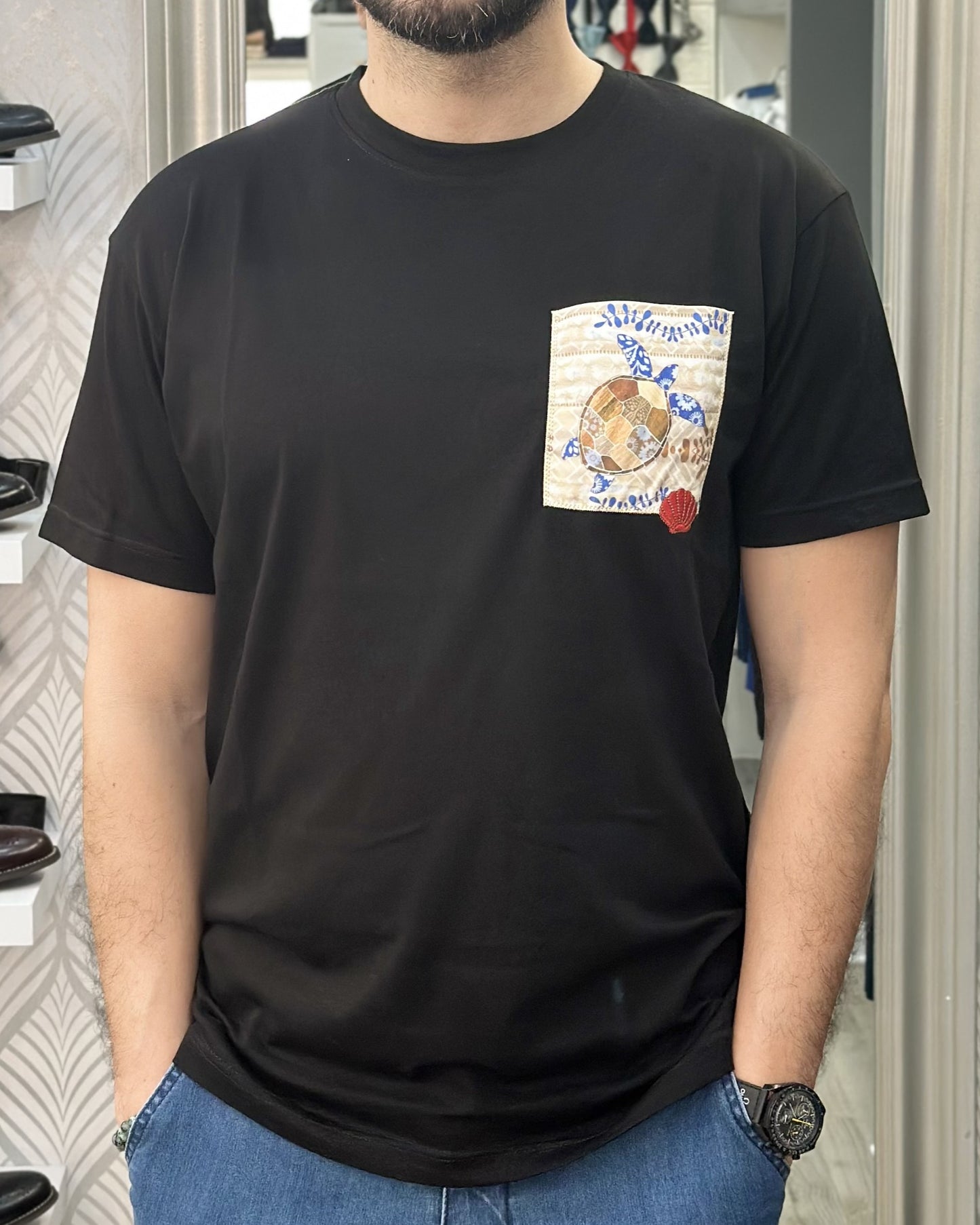 T-SHIRT TURTLE UGP 4365 BLACK