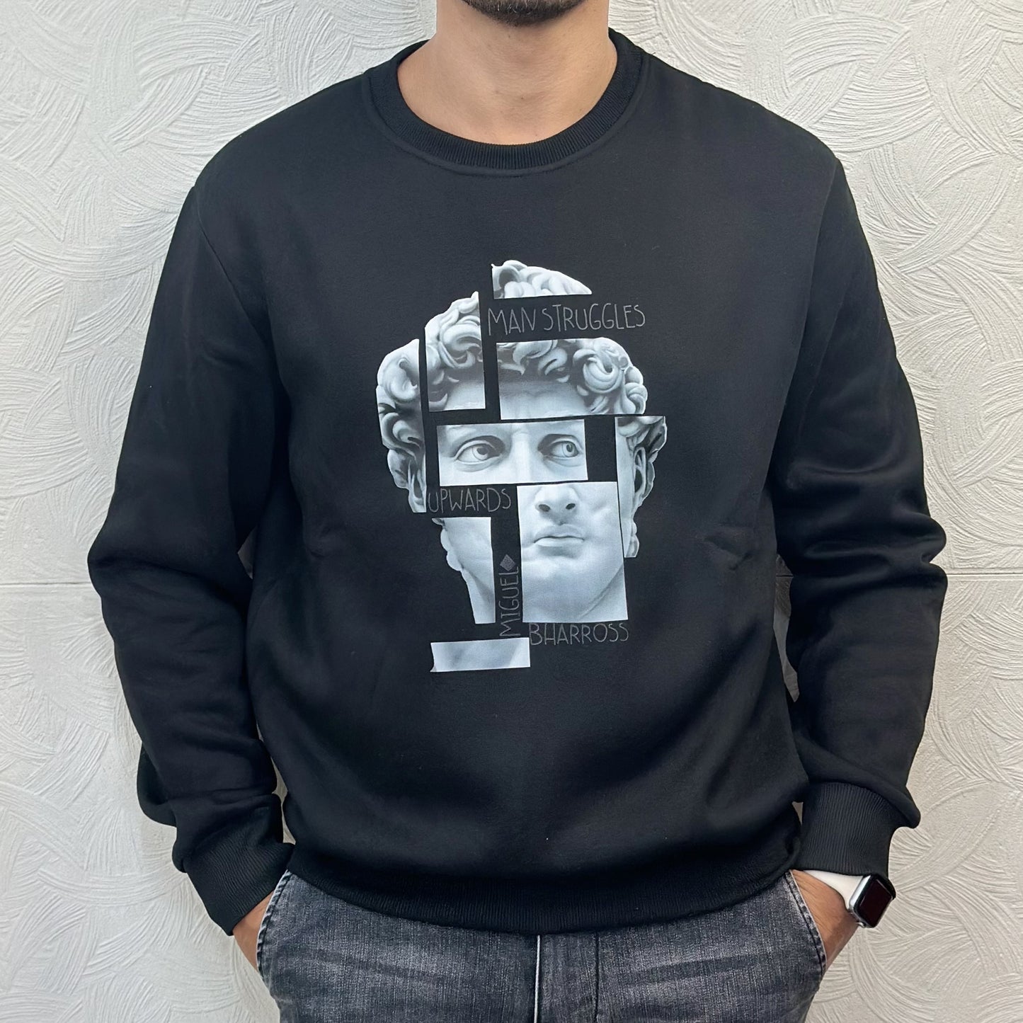 FELPA GIROCOLLO " DAVID" NERO
