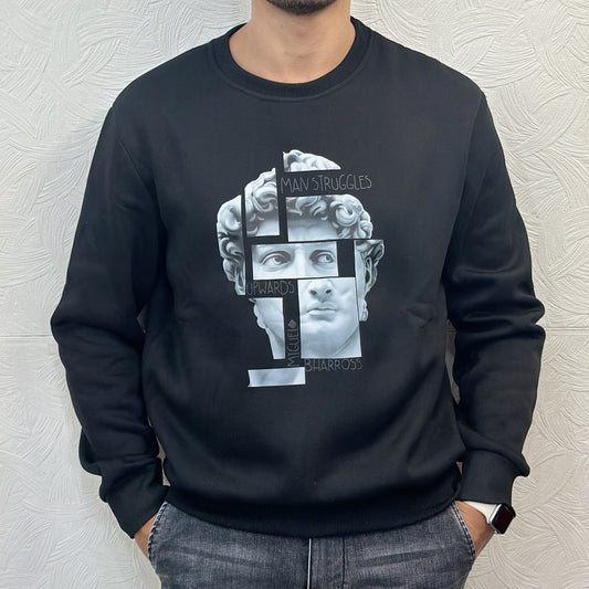 FELPA GIROCOLLO " DAVID" NERO