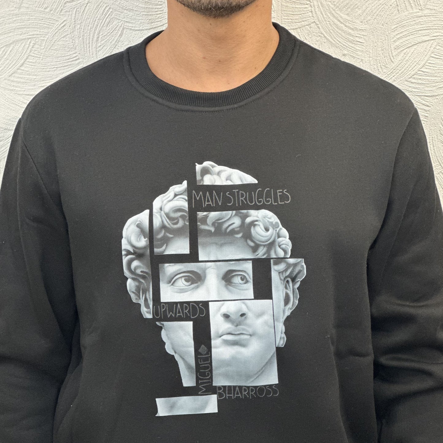 FELPA GIROCOLLO " DAVID" NERO