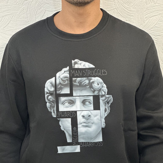 FELPA GIROCOLLO " DAVID" NERO