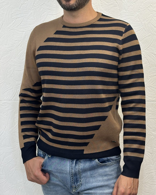 MAGLIA GIROCOLLO " UGF 3659" CAMEL