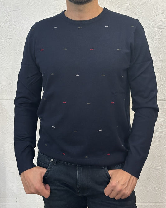 MAGLIA GIROCOLLO POIS " UGF 3652" NAVY