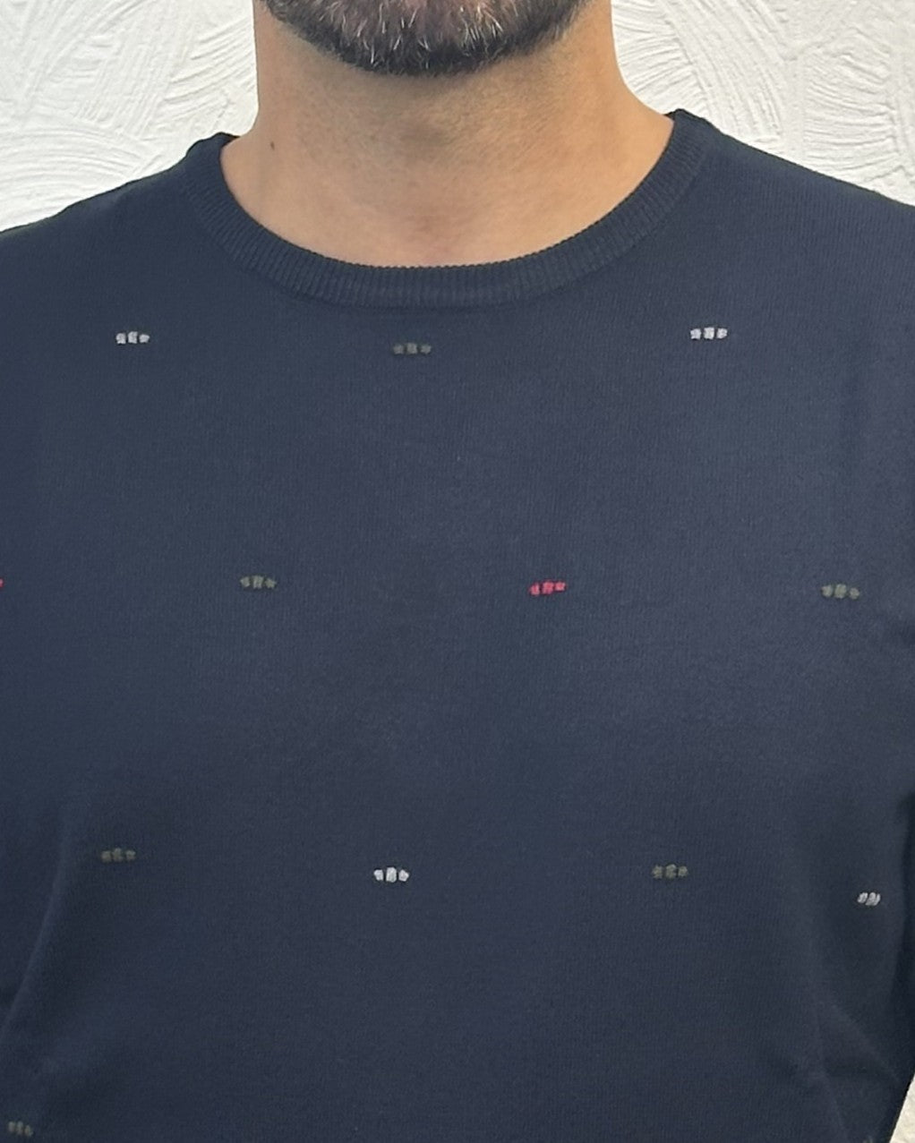 MAGLIA GIROCOLLO POIS " UGF 3652" NAVY