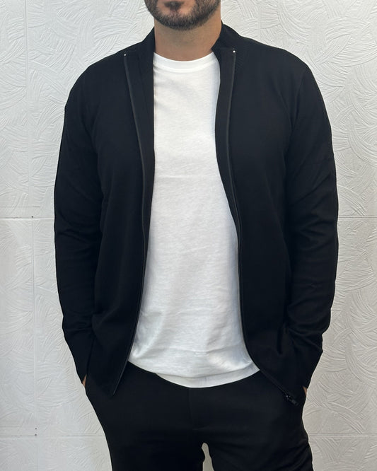 CARDIGAN CON ZIP " 3606" NERO