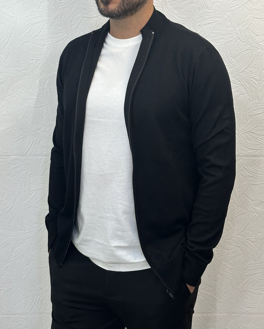 CARDIGAN CON ZIP " 3606" NERO