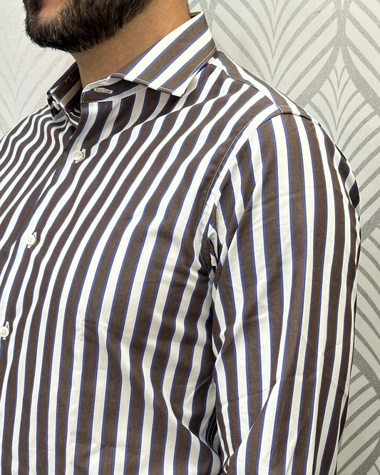 CAMICIA SLIM387 F120 9050 BROWN