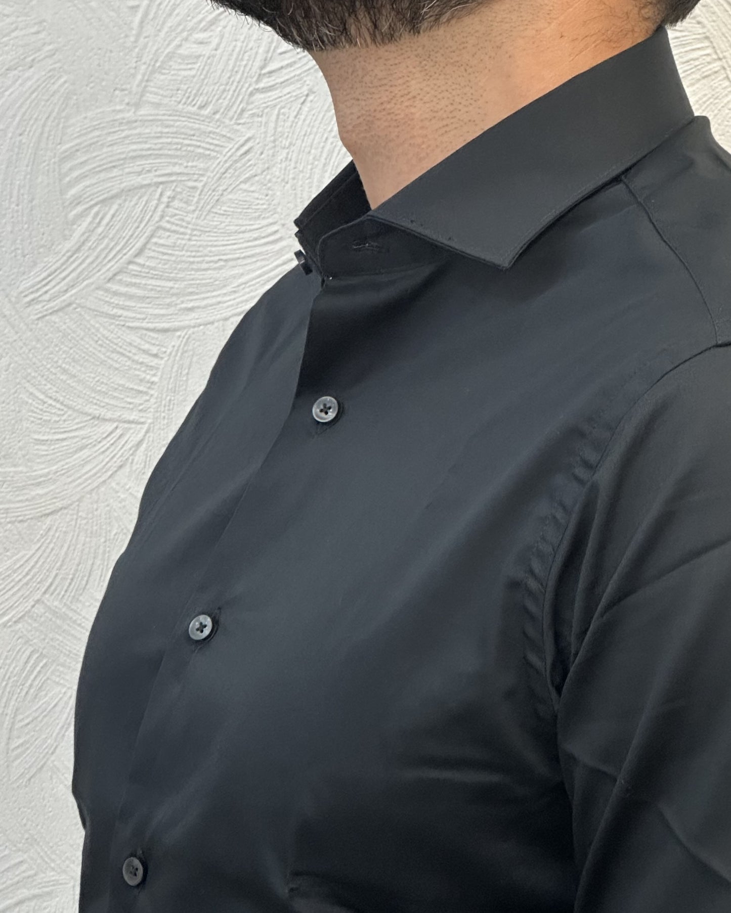 CAMICIA SLIM387 QCLAX 1879 BLACK