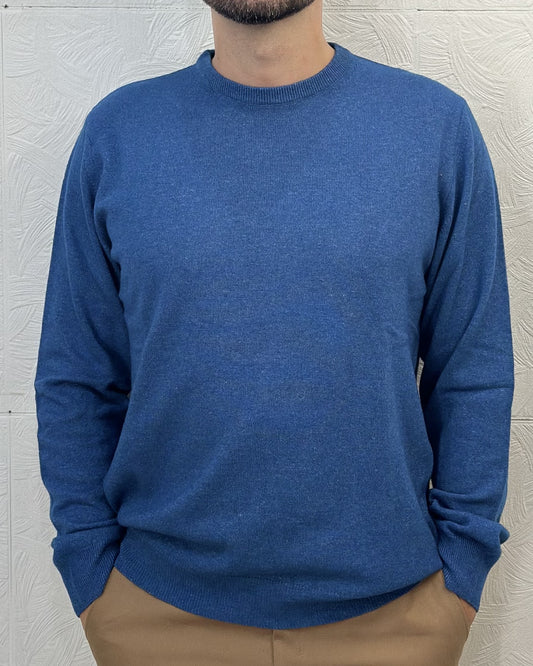 MAGLIA GIROCOLLO CASHMERE 1505 OCEANO